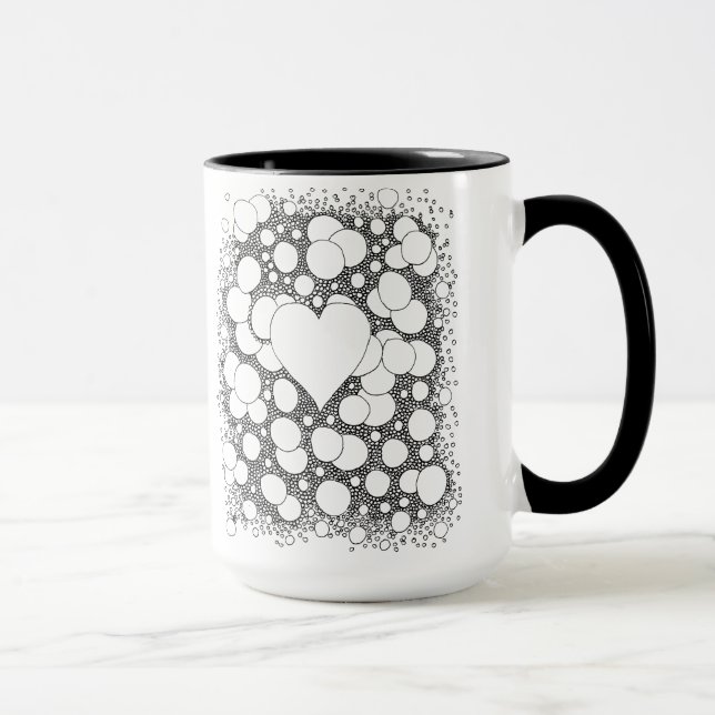 Bubble Art, Retro, Hippie, Boho Coffee Tasse (Rechts)