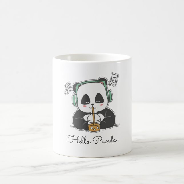 Bubble Beats Panda Kaffeetasse (Mittel)