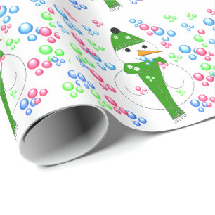 Bubble Bflügge Snowman Geschenkpapier