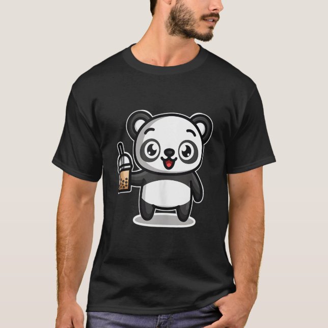 Bubble Boba Tea Kawaii Panda Bear T-Shirt (Vorderseite)