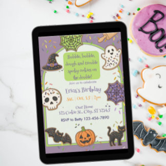 Bubble Bubble Dough Trouble, Cookie Geburtstag Einladung