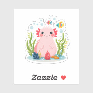Bubble Buddy Axolotl Aufkleber
