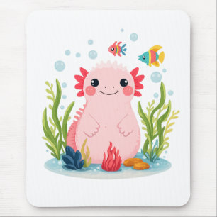 Bubble Buddy Axolotl Mousepad