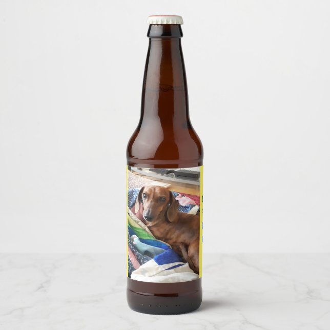 Bubble Bum Brew Dackel Beer Label Bierflaschenetikett (Vorderseite)