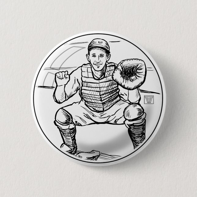 Bubble Dreams Baseball Player Art Button (Vorderseite)