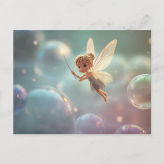 Bubble Fairy Einladungspostkarte