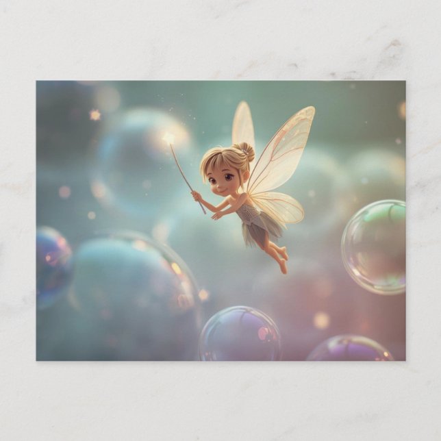 Bubble Fairy Einladungspostkarte (Vorderseite)