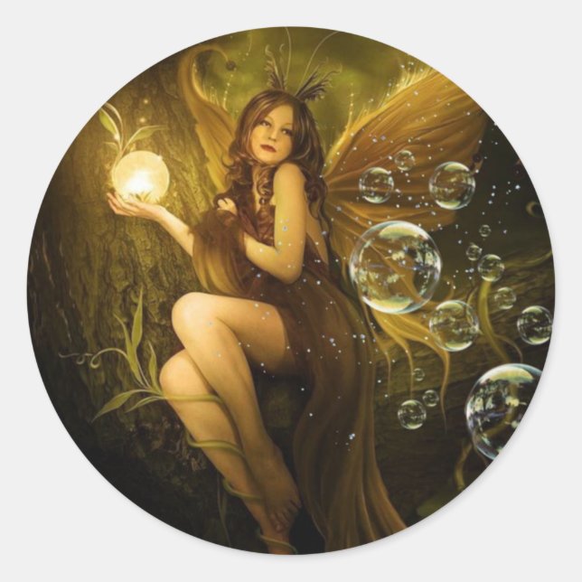 Bubble Fantasy Fairy Runder Aufkleber (Vorderseite)