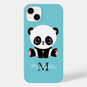 Bubble Gum Blaues Panda-Monogramm Personalisierter Case-Mate iPhone 14 Plus Hülle