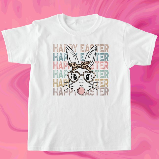 Bubble Gum Bunny | Leopard-Brille, Bandana-Ostern T-Shirt (Von Creator hochgeladen)