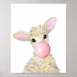 Bubble Gum Kinderbauernhof Lamm Farm Baby Schafe Poster