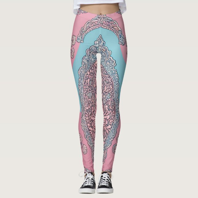 Bubble Gum Lace AI art Leggings (Vorderseite)
