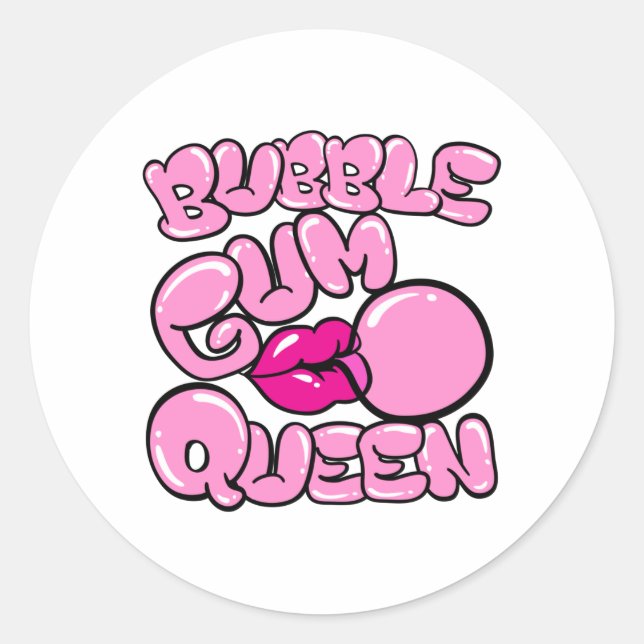 Bubble Gum Queen Bubblegum Runder Aufkleber (Vorderseite)
