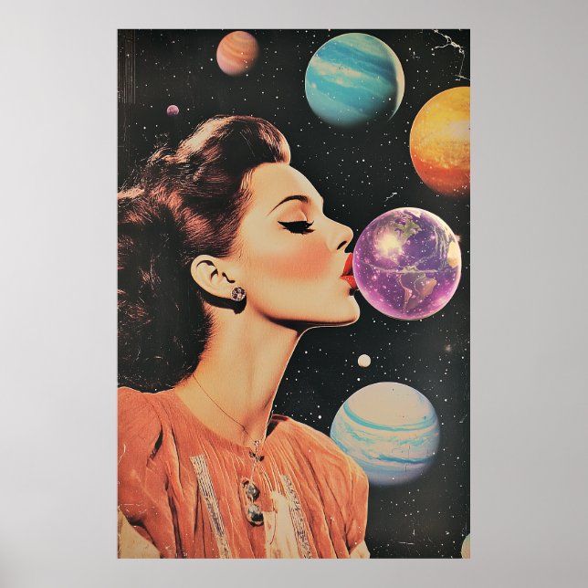 Bubble Gum Retro Collage Poster (Vorne)