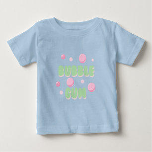 Bubble Gum Retro Minze und Pinke Typografie Baby T-shirt