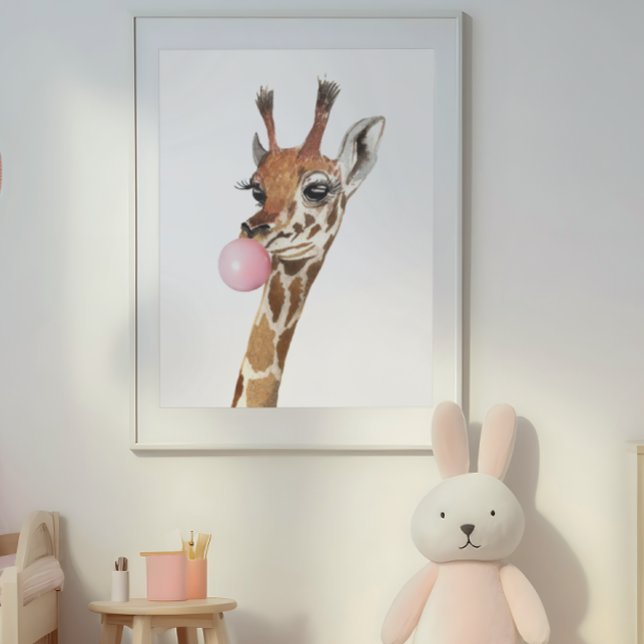 Bubble Gum Süße Giraffe Kinderzimmer Poster (Von Creator hochgeladen)