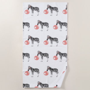 Bubble Gum Zebra Blasble Muster Strandtuch
