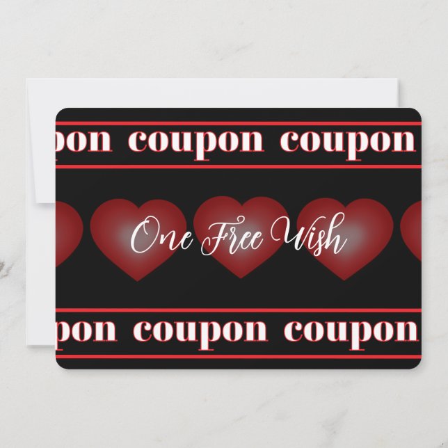 Bubble Heart Coupon Black Valentine Card Einladung (Rückseite)