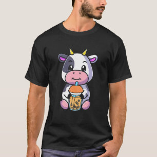 Bubble-Milch-Tee-Kuh Niedliche Kuh trinkt Boba-Mil T-Shirt
