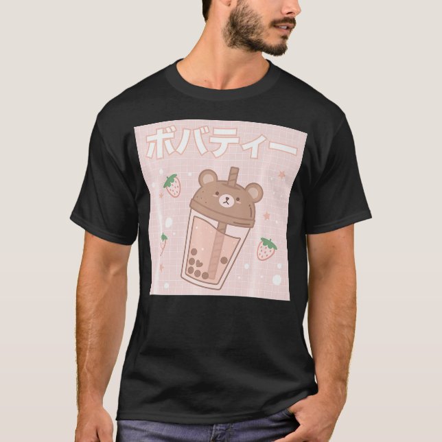 Bubble Milk Tea Boba Cute Bear Kawaii Aesthetic T-Shirt (Vorderseite)