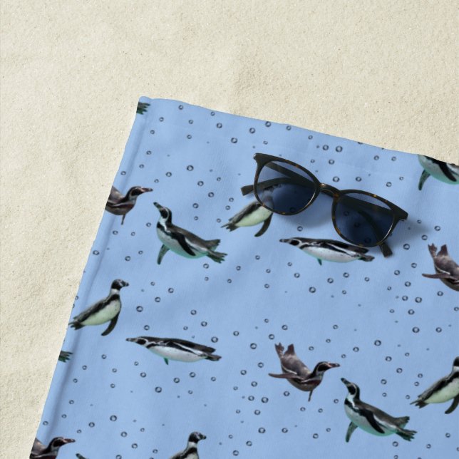 Bubble Penguins Beach Handtuch (Light Blue) (Beispiel)