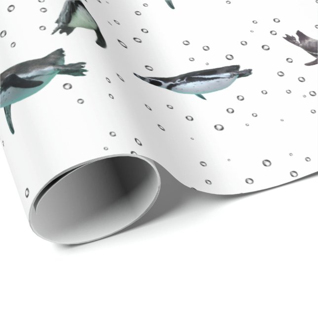 Bubble Pinguine Wrapping Paper (Farbe auswählen) Geschenkpapier (Rolleneckpunkt)