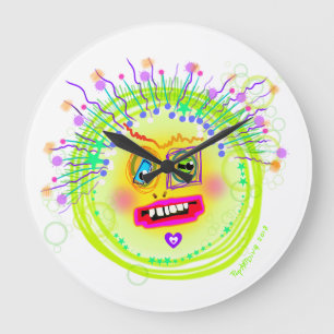 Bubble Smile Meemogie Emoji Kunst Große Wanduhr