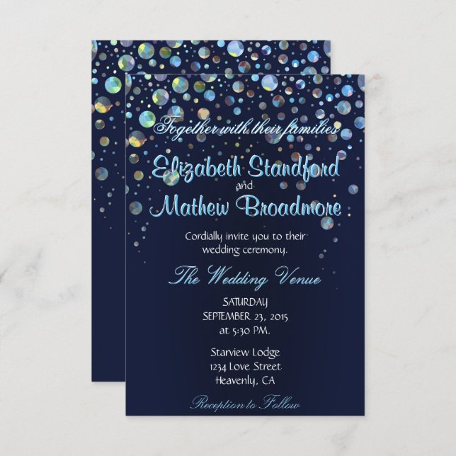 Bubble Stars Einladung (Vorne/Hinten)