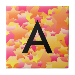 Bubble Stars Sherbet nummeriert/Letterkeil Fliese