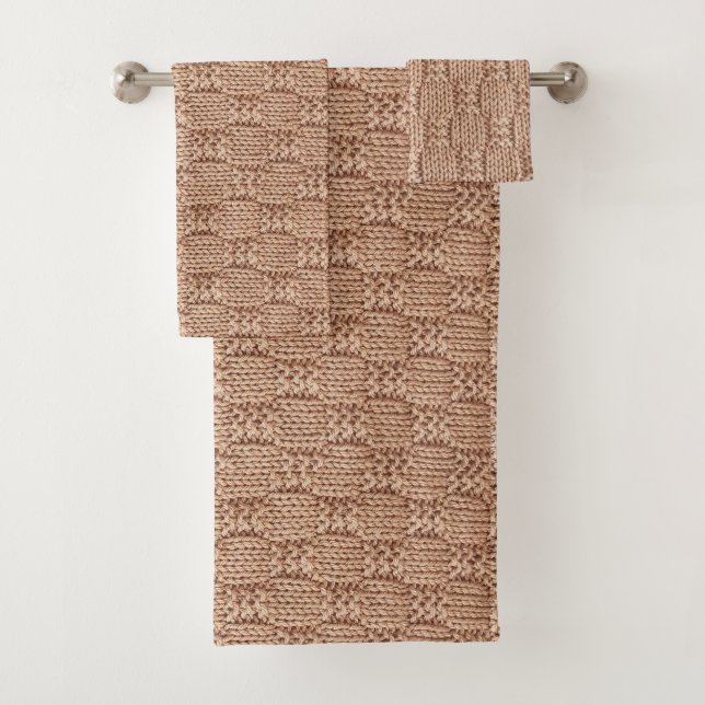 Bubble Strick Stitch Pattern von Shirley Taylor Badhandtuch Set (Insitu)