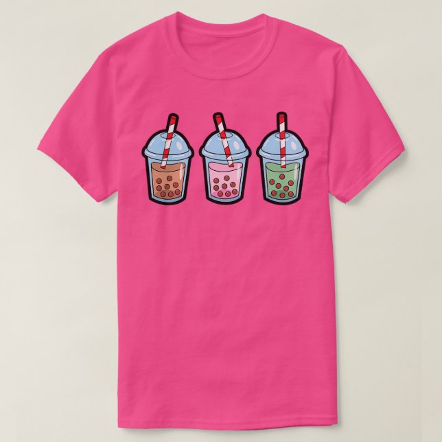 Bubble Tea Aufkleberpack Muster T-Shirt (Design vorne)