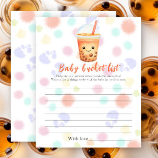 Bubble tea baby shower - Baby bucket list