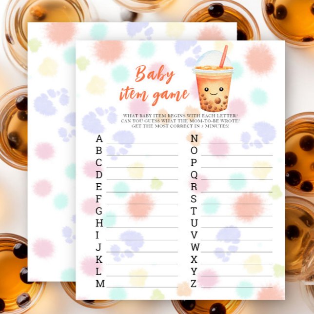 Bubble tea Baby shower Baby Item Game (Von Creator hochgeladen)