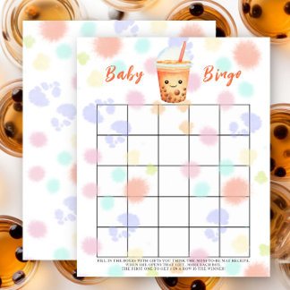 Bubble Tea Baby shower bingo game