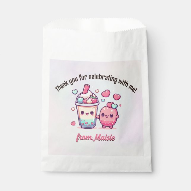 Bubble Tea Birthday Favor Bags Geschenktütchen (Vorderseite)