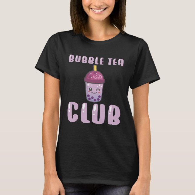 Bubble Tea Club Boba Black Tea Beverage Cream Puff T-Shirt (Vorderseite)