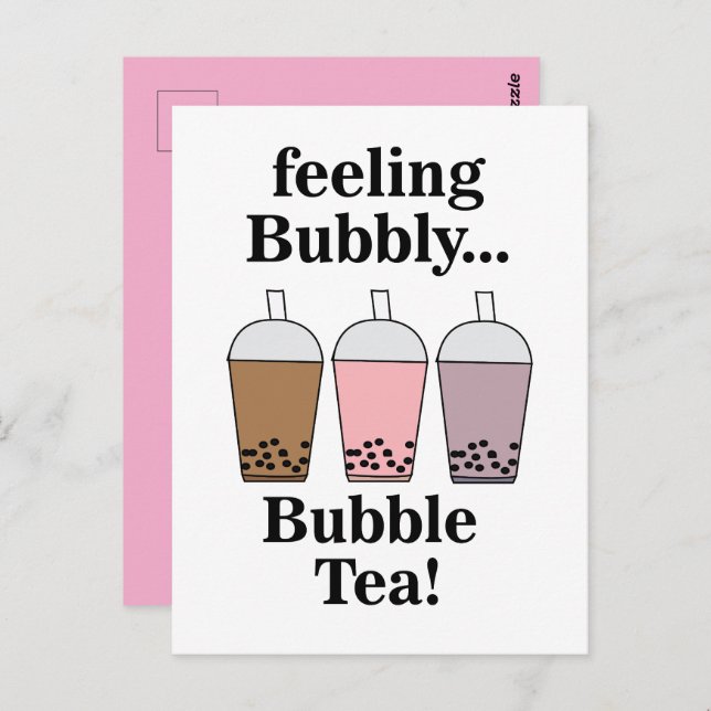 Bubble Tea Drink Funny  Postkarte (Vorne/Hinten)