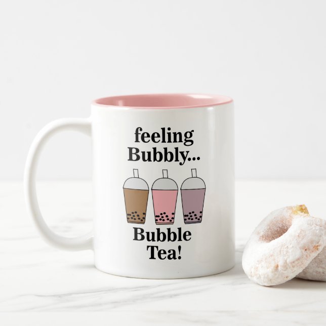 Bubble Tea Funny  Zweifarbige Tasse (Mit Donut)