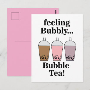 Bubble Tea Getränk Lustig Postkarte