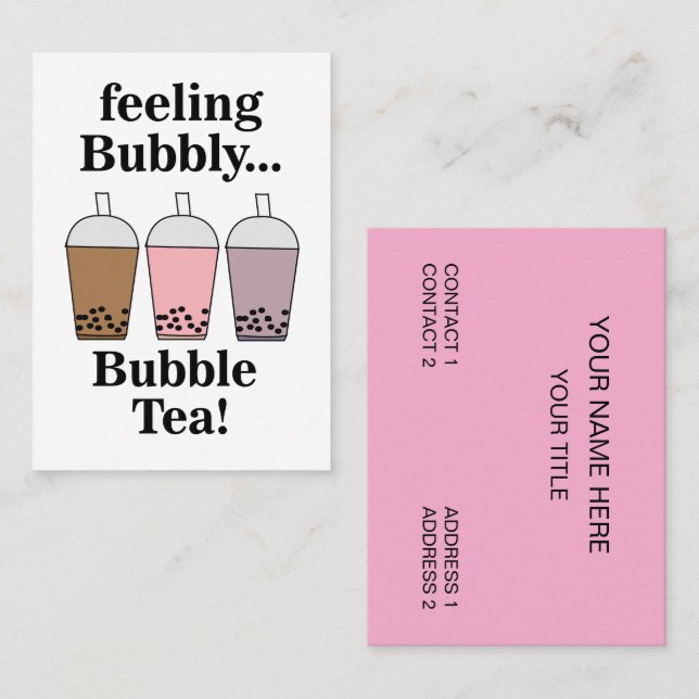Bubble Tea Getränkecafé Visitenkarte (Vorne/Hinten)