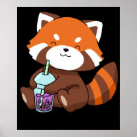 Bubble Tea Gift Girl Red Panda Boba Tea Blubble Te