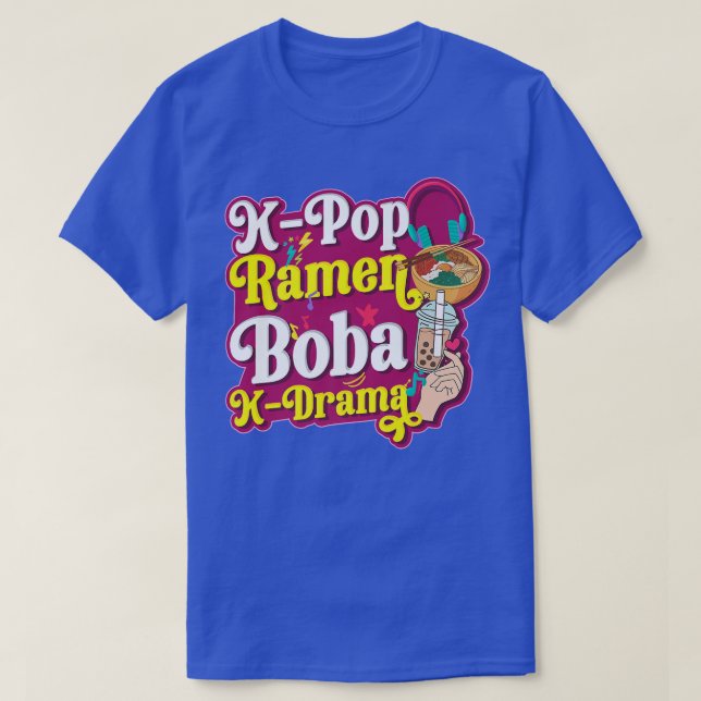 Bubble Tea K Drama Lover K Pop Ramen Boba KDrama T-Shirt (Design vorne)