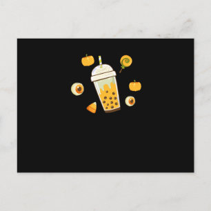 Bubble Tea Kawaii Halloween Postkarte