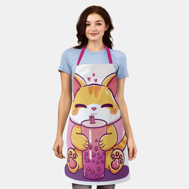 Bubble Tea Kitty Schürze (Getragen)