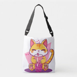 Bubble Tea Kitty Tragetaschen Mit Langen Trägern