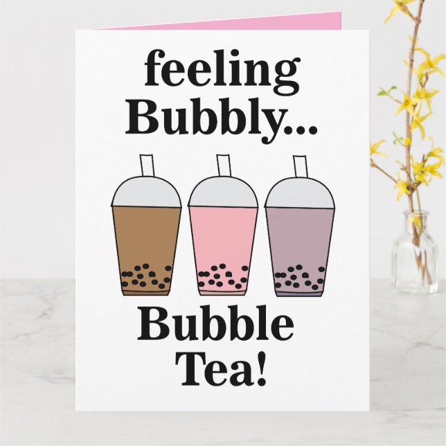 Bubble Tea Lustig  Karte (Gelbe Blume)