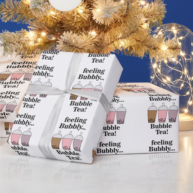 Bubble Tea Lustiger Geburtstag Geschenkpapier (Feiertage)