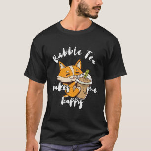 Bubble Tea macht mich glücklich Funny Corgi Dog Bo T-Shirt