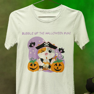 Bubble Tea mit Piraten Kawaii Katze Halloween-Spaß T-Shirt
