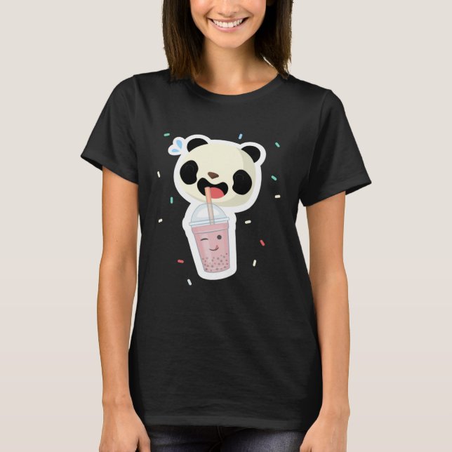 Bubble Tea Panda Boba Tea  Cute Animal Ice Cream T T-Shirt (Vorderseite)